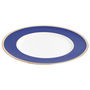 Wedgwood Plato Llano Hibiscus Blue 27 cm (4 Unidades) Apto Lavavajillas Franjas Oro 22k